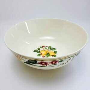 Wedgwood Amway Pears & Berries 10" Round Serving Bowl Beige Fruit & Floral